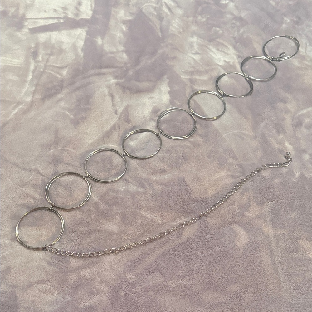 Silver circle chain belt